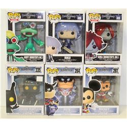 LOT OF 6 ASSORTED FUNKO POPS: MIXED DISNEY PACK-