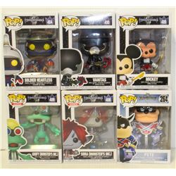 LOT OF 6 ASSORTED FUNKO POPS: MIXED DISNEY PACK-