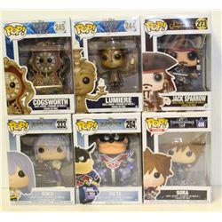 LOT OF 6 ASSORTED FUNKO POPS: MIXED DISNEY PACK-