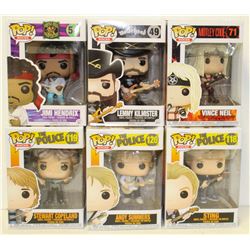 LOT OF 6 ASSORTED FUNKO POPS: MIXED ROCK PACK-