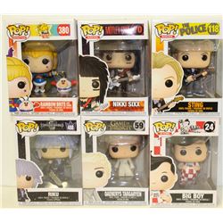 LOT OF 6 ASSORTED FUNKO POPS: MIXED VARIETY PACK-