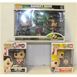 LOT OF 3 ASSORTED FUNKO POPS: MIXED VARIETY PACK-