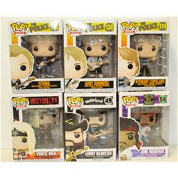 LOT OF 6 ASSORTED FUNKO POPS: MIXED ROCK PACK-