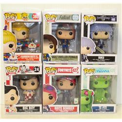 LOT OF 6 ASSORTED FUNKO POPS: MIXED VARIETY PACK-