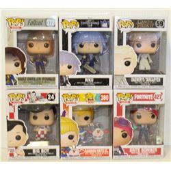 LOT OF 6 ASSORTED FUNKO POPS: MIXED VARIETY PACK-