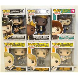 LOT OF 6 ASSORTED FUNKO POPS: MIXED ROCK PACK-