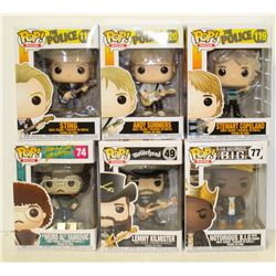 LOT OF 6 ASSORTED FUNKO POPS: MIXED ROCK PACK-
