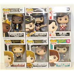 LOT OF 6 ASSORTED FUNKO POPS: MIXED VARIETY PACK-