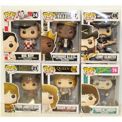 LOT OF 6 ASSORTED FUNKO POPS: MIXED VARIETY PACK-