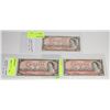 Image 1 : LOT OF 3 1954 CANADIAN $2 DOLLAR BILL