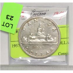 1957 CANADIAN SILVER DOLLAR