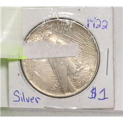 1922 USA PEACE SILVER DOLLAR