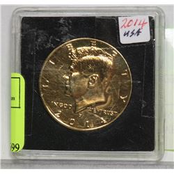2014 USA GOLD FILLED KENNEDY HALF DOLLAR
