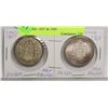 Image 1 : 2 CANADIAN SILVER HALF DOLLARS- 1957 & 1965