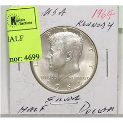 1964 USA KENNEDY SILVER HALF DOLLAR