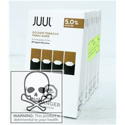 8 PACKS OF JUUL 5% NICOTANE GOLDEN TOBACCO PODS