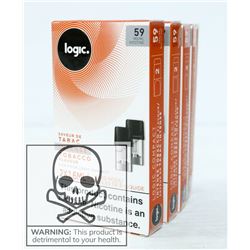 LOT OF 5 LOGIC 59MG NICOTINE, TOBACCO E-LIQUID