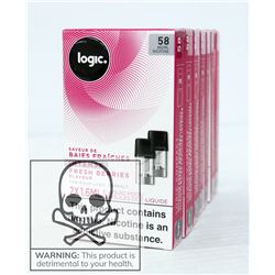 LOT OF 7 LOGIC 58MG NICOTINE, FRESH BERRIES