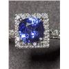 Image 1 : 24) 14K WHITE GOLD TANZANITE & DIAMOND RING