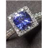 Image 2 : 24) 14K WHITE GOLD TANZANITE & DIAMOND RING