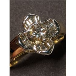 20) 14K YELLOW & WHITE GOLD DIAMOND RING