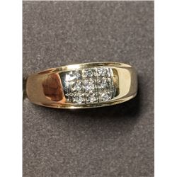 9) 14K YELLOW & WHITE GOLD GENTLEMENS DIAMOND