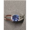 Image 2 : 6) 14K WHITE GOLD TANZANITE & DIAMOND RING