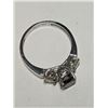 Image 3 : 5) 14K WHITE GOLD BLACK DIAMOND RING SIZE 6