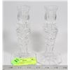 Image 1 : PAIR OF PINWHEEL CRYSTAL CANDLE STICKS