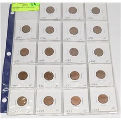 CANADIAN PENNY  COLLECTION 1980-1998