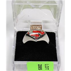 MENS SUPERMAN SYMBOL RING SIZE 14