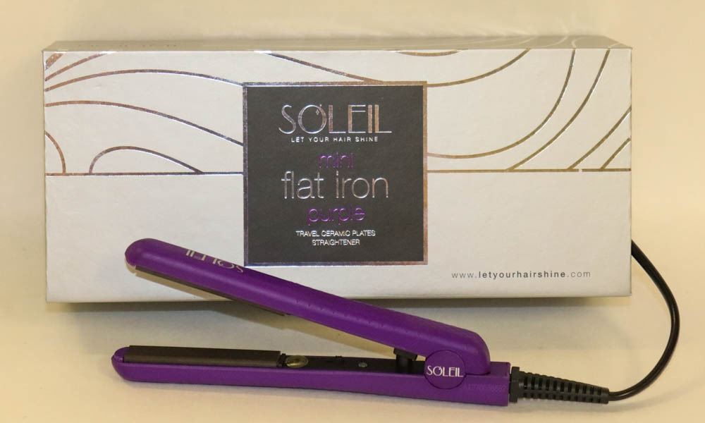SOLEIL MINI PURPLE FLAT IRON W/ CERAMIC PLATES