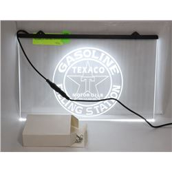 LED NEON TEXACO LIGHT UP SIGN- WHITE.