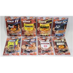 LOT OF 8  1:64 DIE CAST NASCAR HOODS MAGNETS CARDS