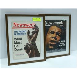 2 FRAMED  HISTORIC BLACK NEGRO RIGHTS MAGAZINES