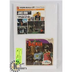 6 VIEW MASTER REELS BATMAN JAMES BOND RARE