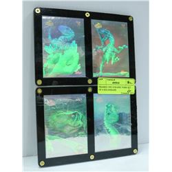 FRAMED 1993 JURASSIC PARK SET OF 4 HOLOGRAMS