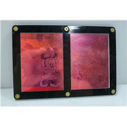 FRAMED 2 SIDED DISNEY SKYBOX SET OF 4 HOLOGRAMS