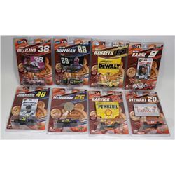 1:64 DIE CAST 8 X NASCAR STOCK CAR HOODS MAGNETS
