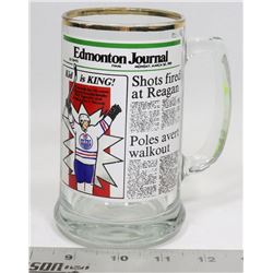 1981 RARE GRETZKY BEER GLASS MUG STANLEY CUP