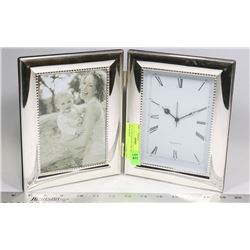 5X7 CLOCK WITH PICTURE FRAME NEW QUARTZ
