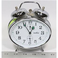 RETRO STYLE CARDINAL ALARM CLOCK CHROME