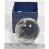 Image 1 : OLD GLASS CARVED WORLD GLOBE IN BOX