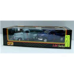 LOT OF 2 1:18 DIE CAST FORD PICKUP TRUCKS F-1  AND