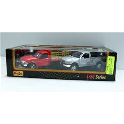 LOT OF 2  1:18 DIE CAST  FORD PICKUP TRUCKS F-350