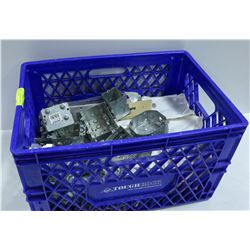 CRATE FULL OF HOME ELECTRICAL BOXES + PLATES