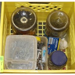 CRATE OF VARIOUS SCREWS, HARDWARE