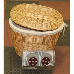 WICKER BASKET WITH SHIATSU FOOT MASSAGER