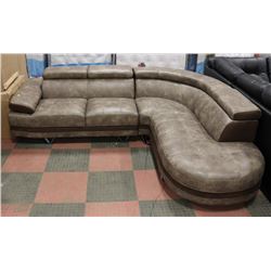 NEW 2 TONE BROWN DELUXE LIFT BACK SECTIONAL