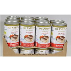 CASE OF DIAMOND BRAND MACKERAL IN BRINE